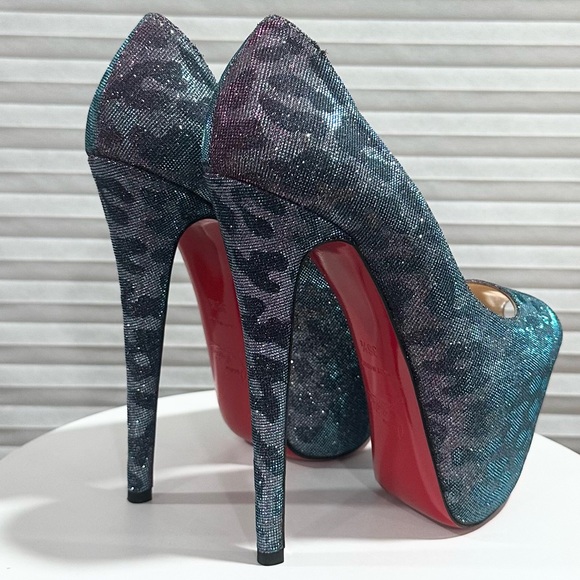 🌺 CHRISTIAN LOUBOUTIN 🌺 Daffodile Leopard Platform Heel Size: 36.5 - Picture 6 of 11